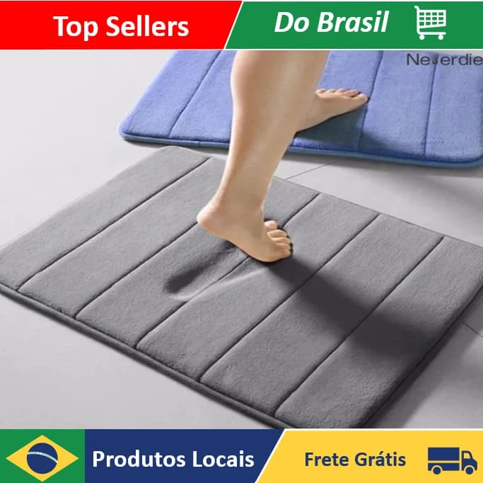 Tapete de Banheiro Antiderrapante em Espuma Memory Foam com Relevo