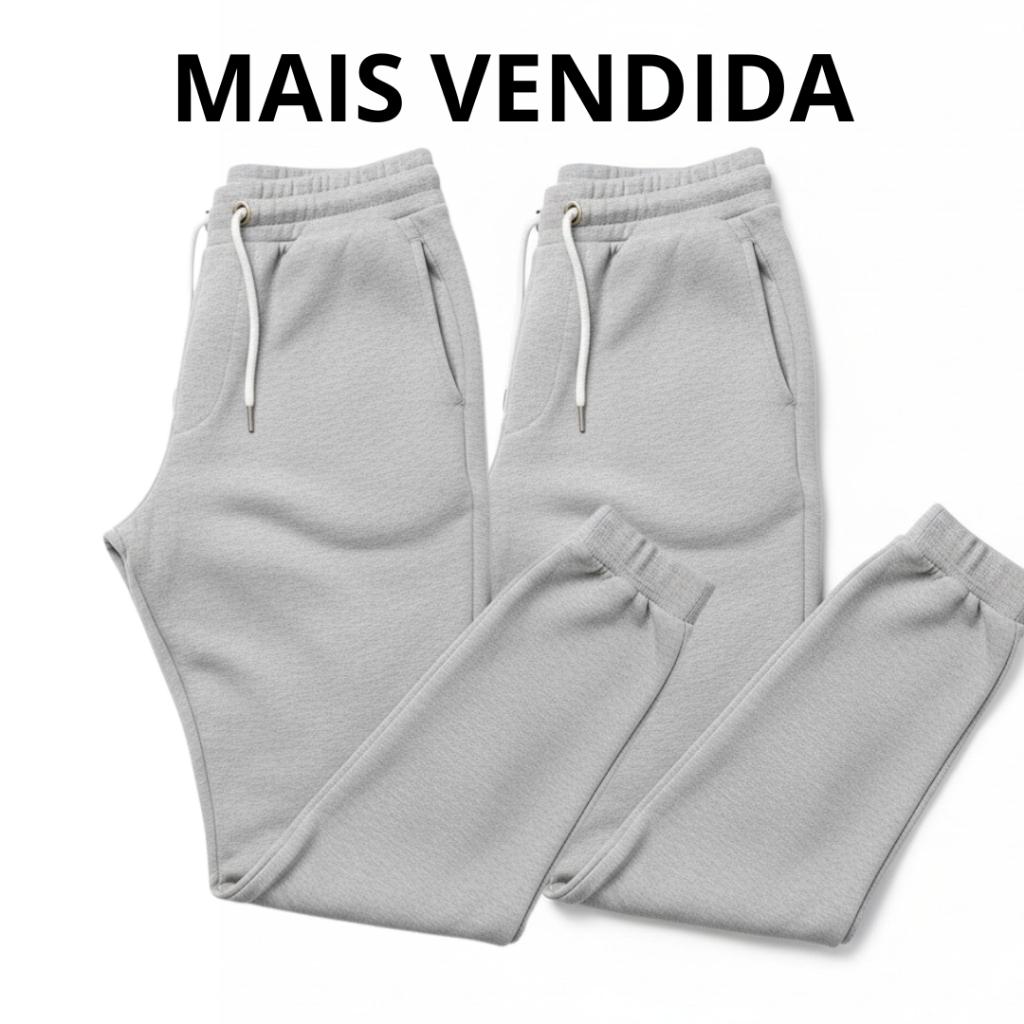 Kit Calça de Moletom Algodão unissex com Elástico e Punho Estilo e Conforto