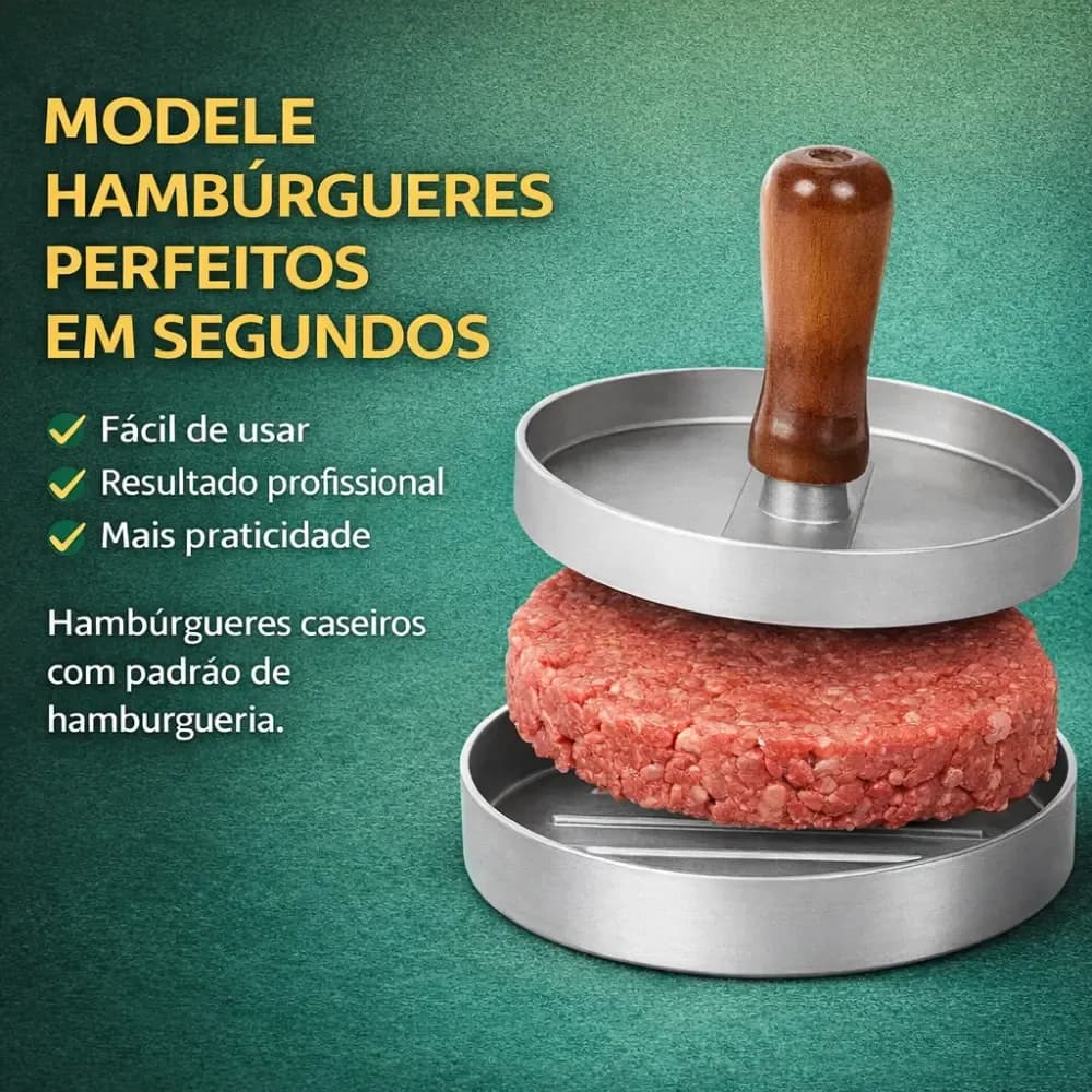 Molde para Hambúrguer Caseiro Forma de Alumínio Multiuso