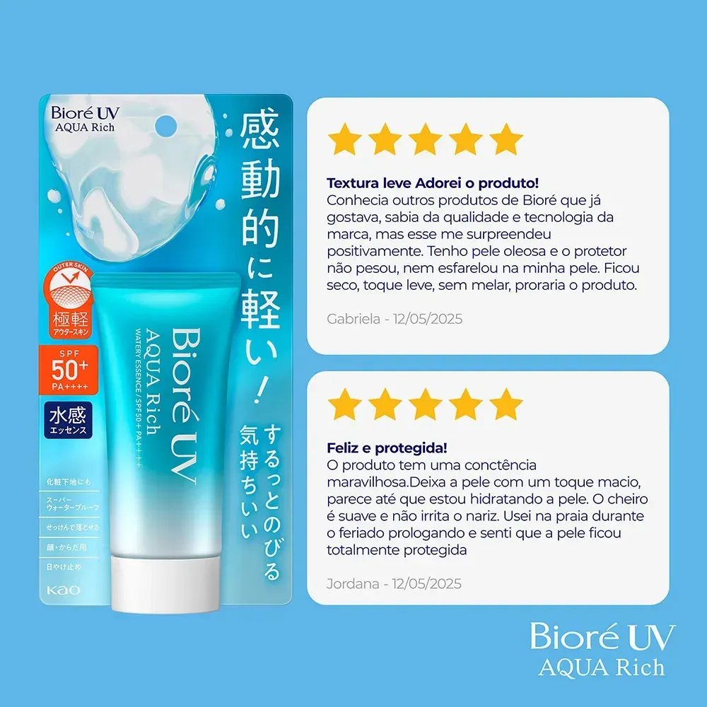 Bioré Protetor Solar Aqua Rich Watery Essence FPS50