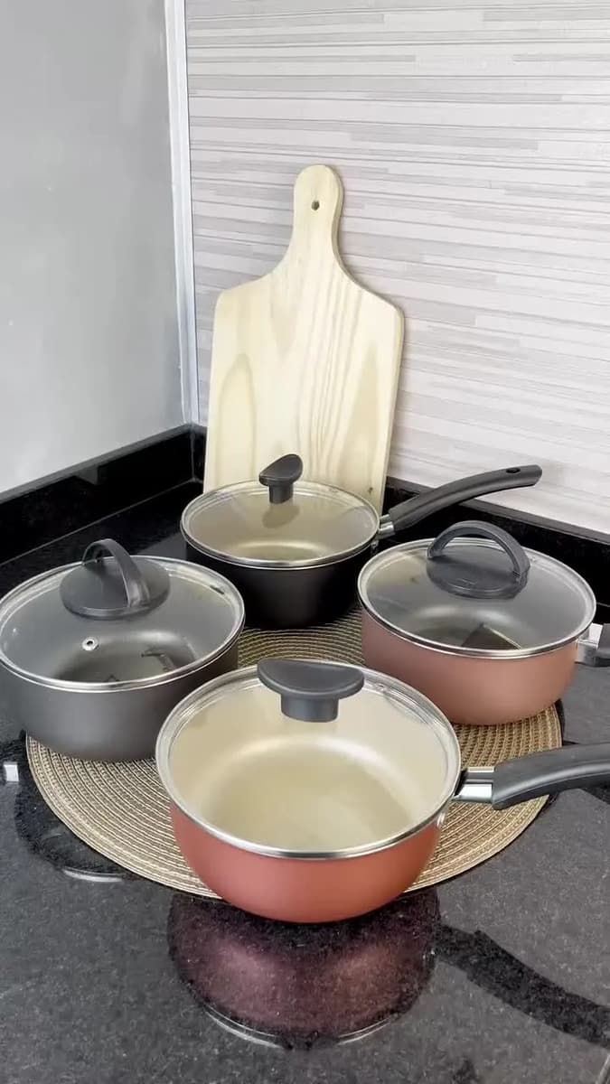 Conjunto Panelas Antiaderente 10 Peças Teflon Preto