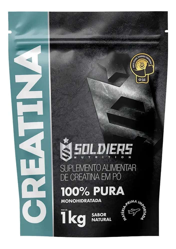 Creatina 1kg Suplemento Monohidratada em pó 100% Pura - Soldiers Nutrition