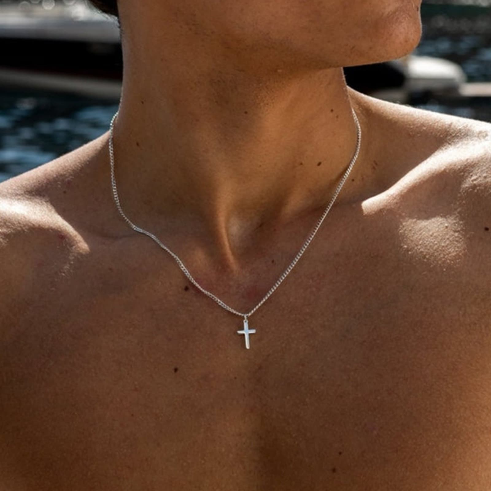1pc Colar com Pendente Cruzado Fácil e Moderno para Homem, Presente Ideal para Namorado