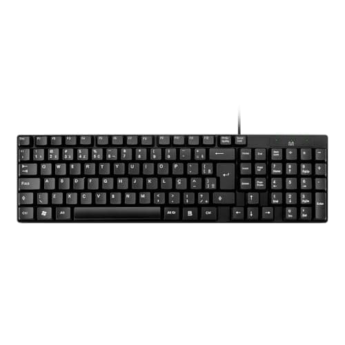 Teclado Com Fio Compacto Conexão USB Resistente Água Preto Multi - TC193