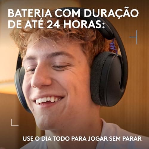 Headset Gamer Sem Fio Logitech G325, Bluetooth, Confortável, Microfone com redução de ruído, Bateria de longa duração. Compatível com PC, PlayStation, Nintendo Switch 1 e Switch 2– Preto