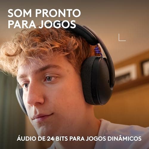 Headset Gamer Sem Fio Logitech G325, Bluetooth, Confortável, Microfone com redução de ruído, Bateria de longa duração. Compatível com PC, PlayStation, Nintendo Switch 1 e Switch 2– Preto