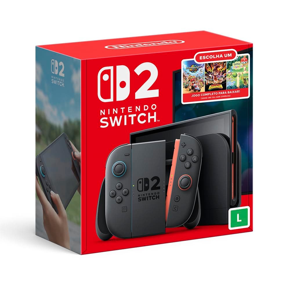 Bundle Nintendo Switch 2: Escolha Seu Jogo - Modelo Nacional de Tomada