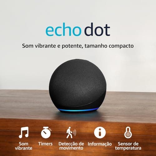 Echo Dot (Geração mais recente) - Smart speaker com Alexa, som vibrante e potente, Wi-Fi e Bluetooth, Preta, com Acesso Antecipado à Alexa+